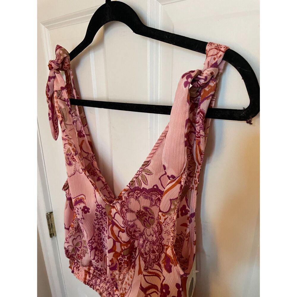Free People NWT Weekend in Montauk Crop Top L Floral Soft Feminine Boho Beachy - Picture 9 of 11